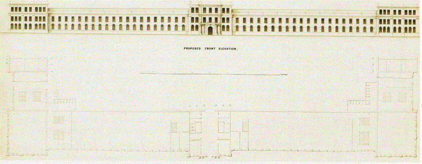 Taksim Kışlasının Başbakanlık Osmanlı Arşivinde bulunan 1869 tarihli planı (BOA. PLK, 89)