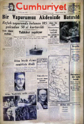 Refah faciasıyla alakalı, 27 Haziran 1941 tarihli Cumhuriyet Gazetesinde çıkan haber