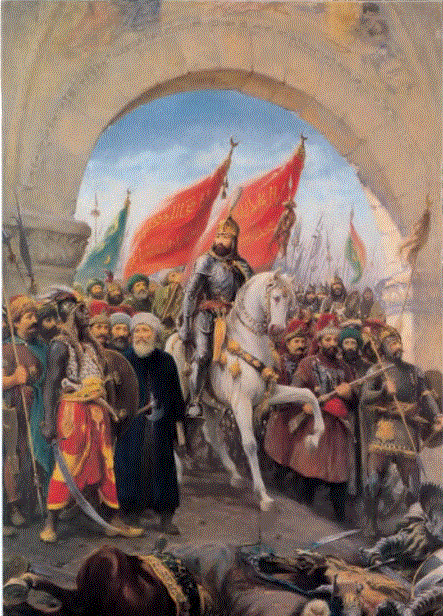 Fatih Sultan Mehmed Han'ın İstanbul'a girişini gösteren birtabO