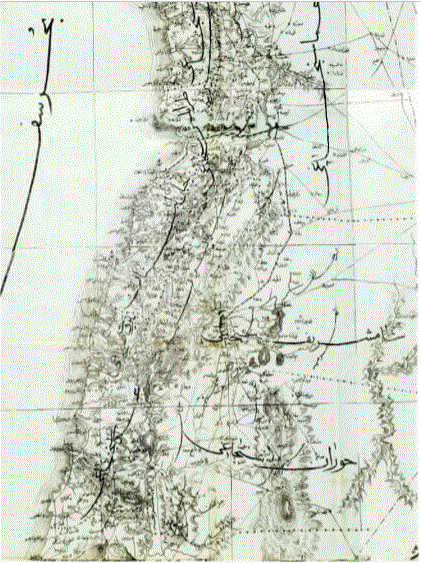 Şam'ı gösteren bir harita