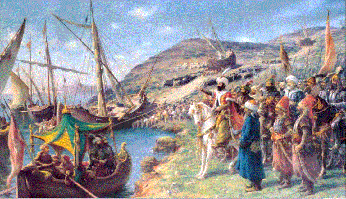 Fatih Sultan Mehmed Han'ın, İstanbul'un fethi sırasında gemileri karadan yürütmesi (22 Nisan 1453)