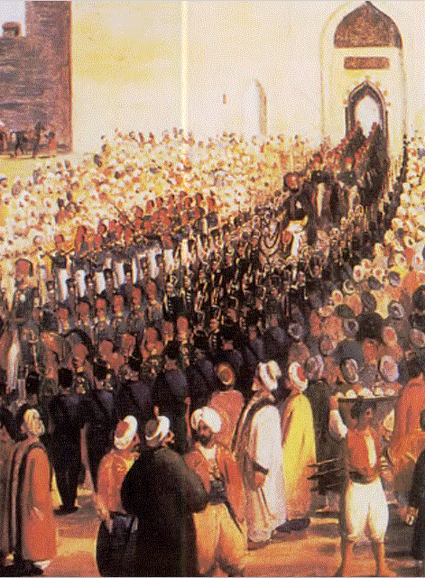 Sultan ikinci Mahmud Han'ın selamlık merâsimini temsil eden bir tabloSultan ikinci Mahmud Han'ın selamlık merâsimini temsil eden bir tablo