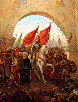 Fâtih Sultan Mehmed Han, 29 Mayıs 1453'te İstanbul'u fethedip Doğu Roma İmparatorluğunu yıkarak ortaçağa son vermiş, yeniçağı başlatmıştır.