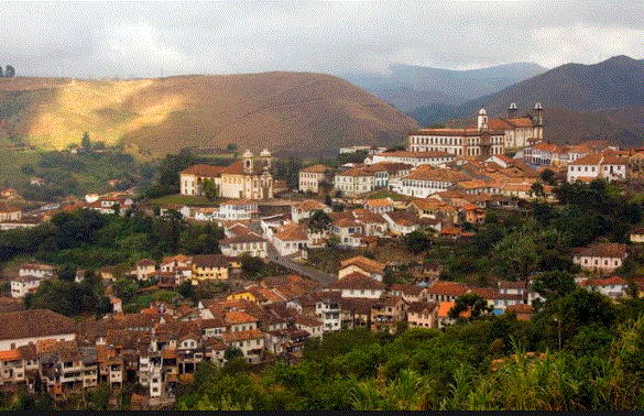 Ouro Preto, Brezilya'nın taş binalardan meydana gelen en büyük koloni şehri olarak tanınır.